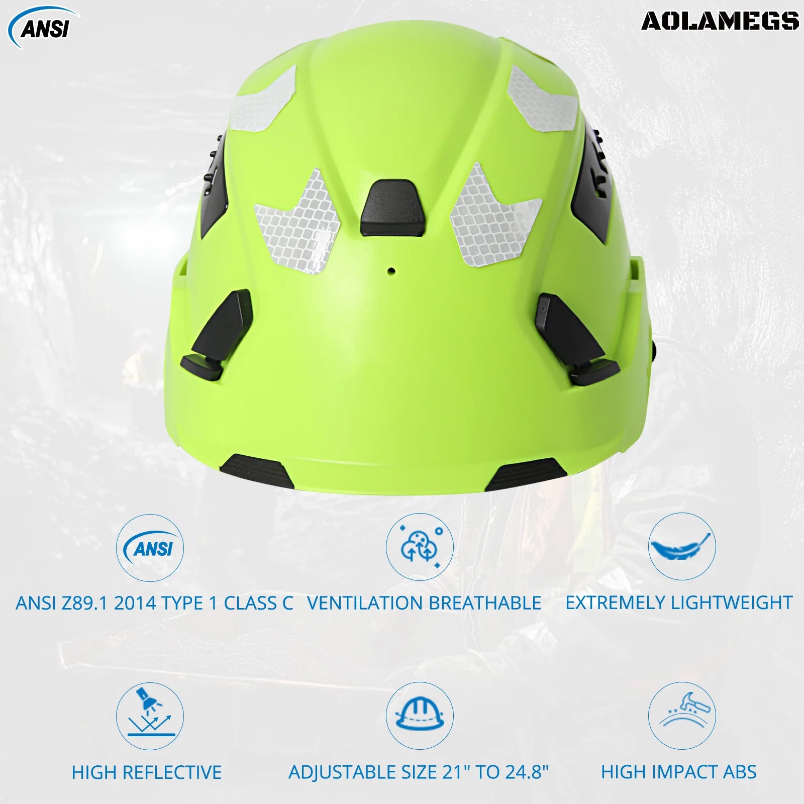 Construction Safety Helmet with Reflective Stickers – CE ABS Breathable Hard Hat