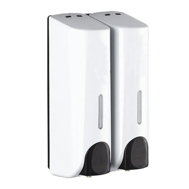 2*350ml Liquid Soap Dispenser, Wall Mounted Manual Press Dispenser