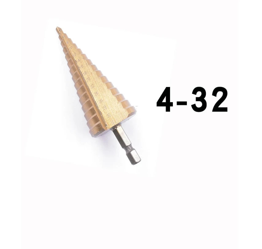 HSS Step Drill Titanium Plated Hexagonal shank straight groove bit