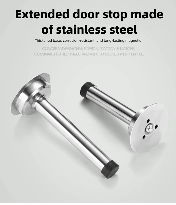 Drill-Free Silent Door Stopper - Extra Long & Thick Door Holder