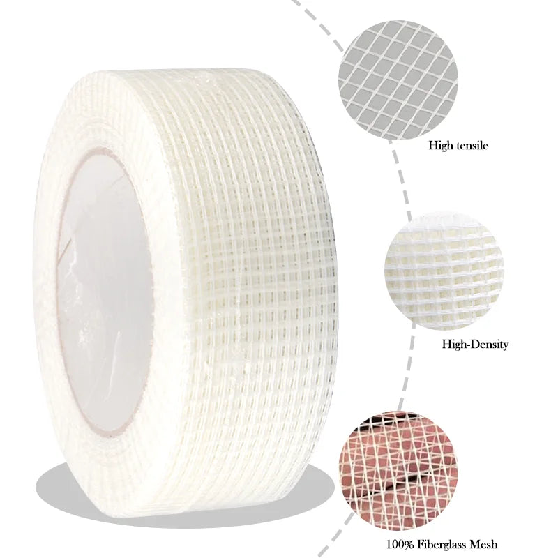 1/2/3Roll 4.5cmx25m Fiberglass Tape Anti-crack Self-adhesive Mesh