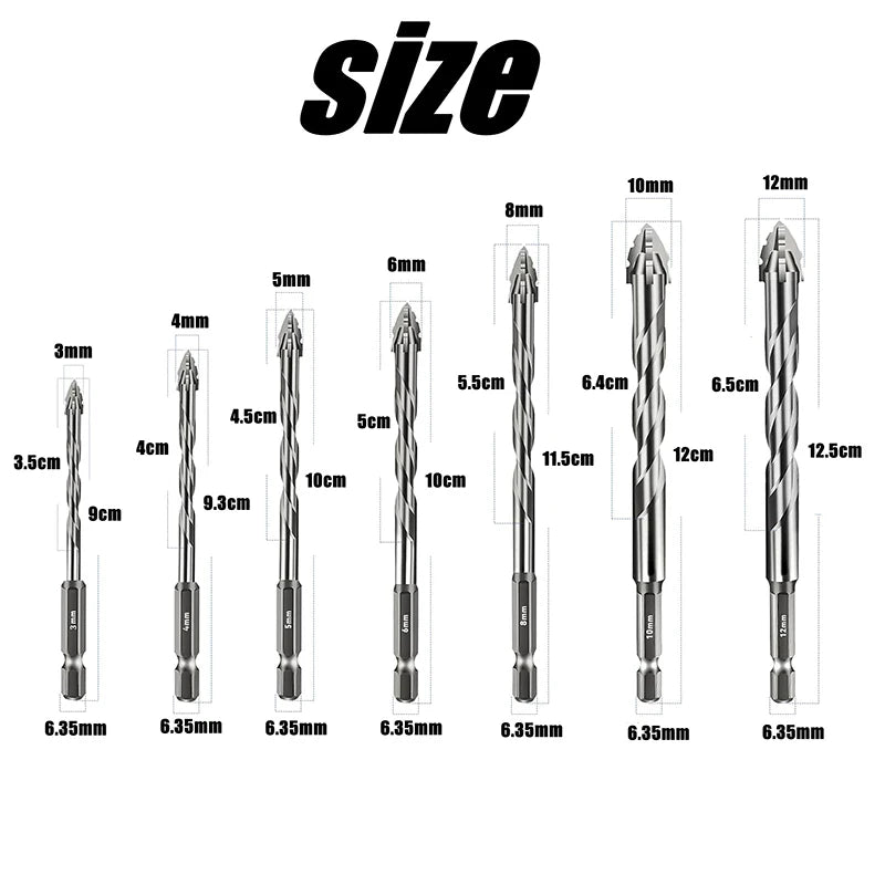 NEW! 7pcs/sets Tungsten Steel Serrated Drilling Bit Set For Ceramic
