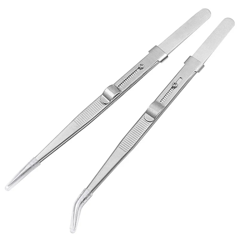Professional Stainless Steel Tweezers Adjustable with Buckle Slide