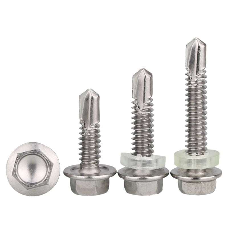 410 #8 #10 Stainless Hex Washer Head Self Drilling Screws 4.2mm/4.8mm
