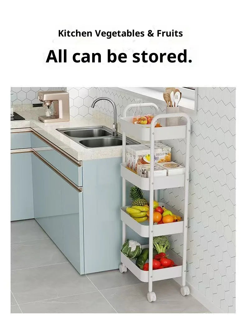 Small Trolley Multi-Layer Mobile Storage Rack