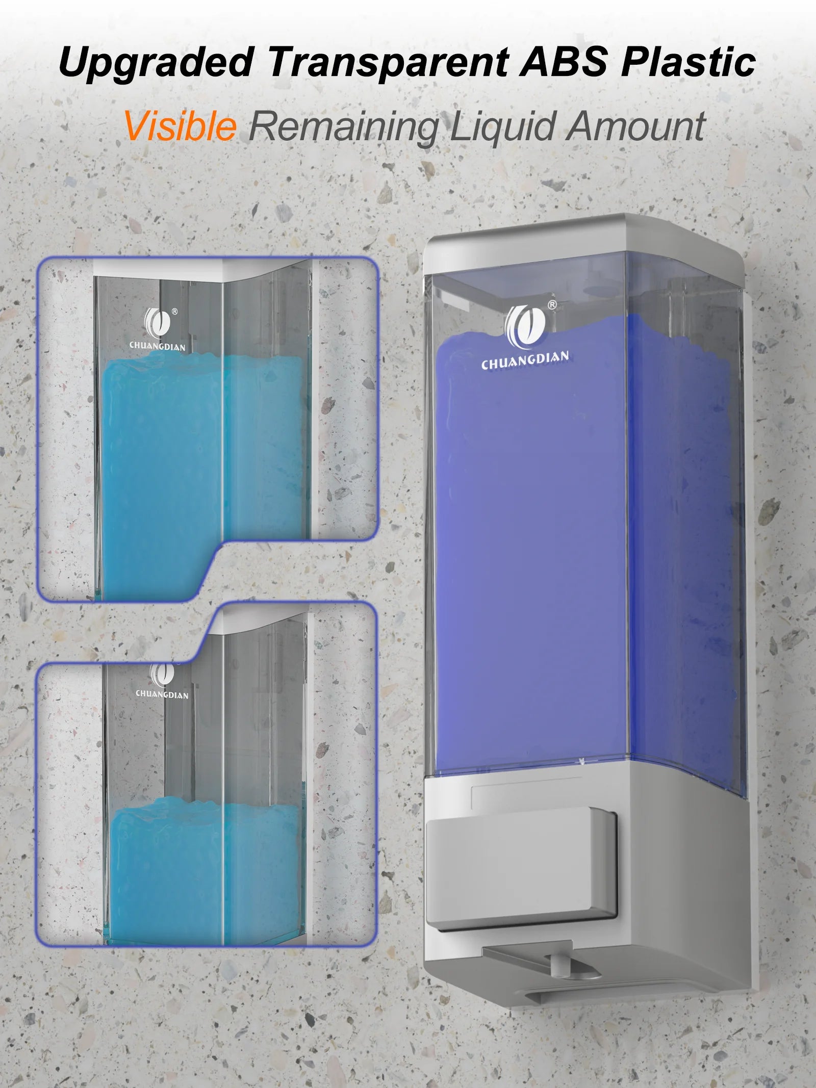 Clear Liquid Soap Dispenser for Shampoo Conditioner Lotion Shower Gel