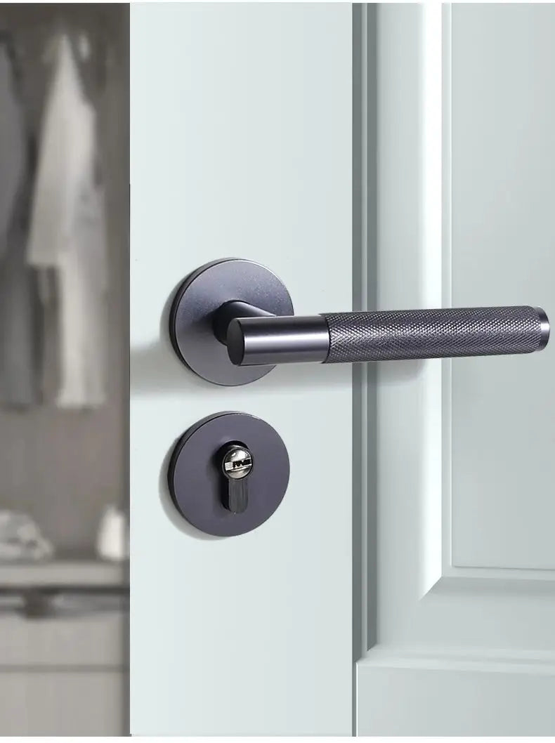 Silent Split Door Lock Privacy Door Handle Lever Bedroom Bathroom