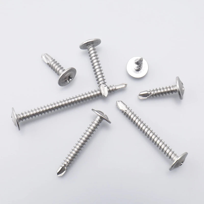 100pcs 410 Stainless Steel Truss Head Self-Tapping Screws