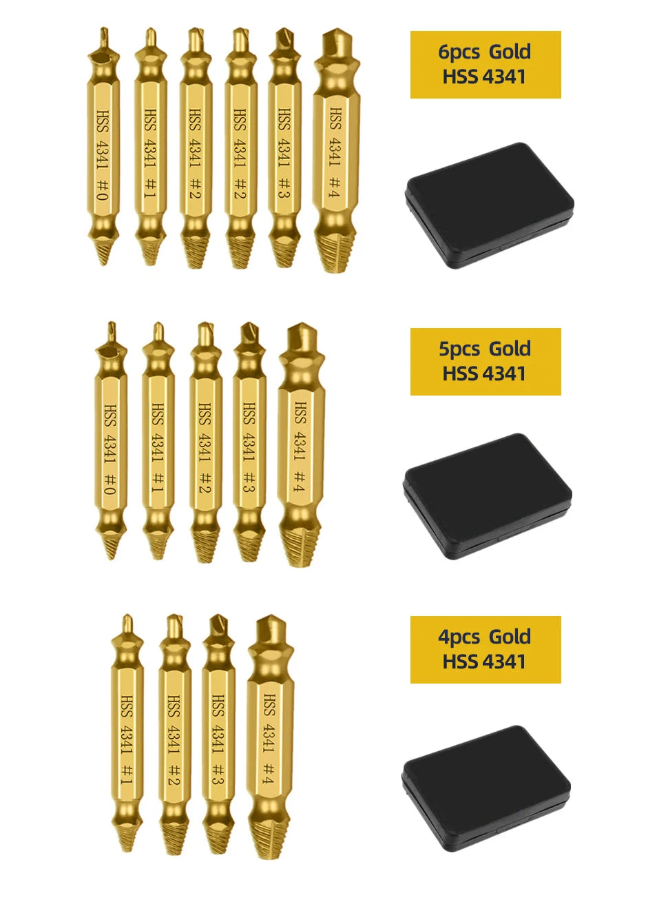 4/5/6Pcs Set Damaged Screw Extractor Center Drill Bit Set Woodworking