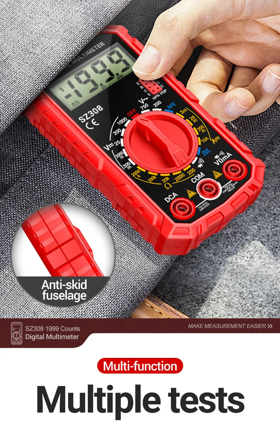 Multimeter Tester Pen Suit ANENG Multimeters 1999 Counts 24-250V