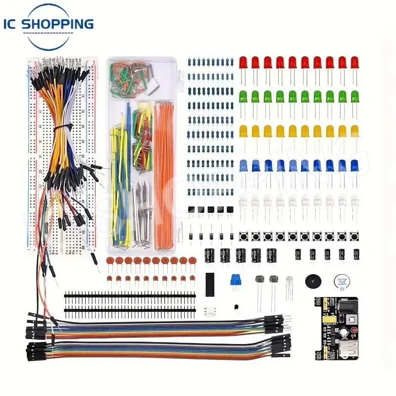 830-Piece Arduino UNO R3 Electronics Starter Kit with Breadboard