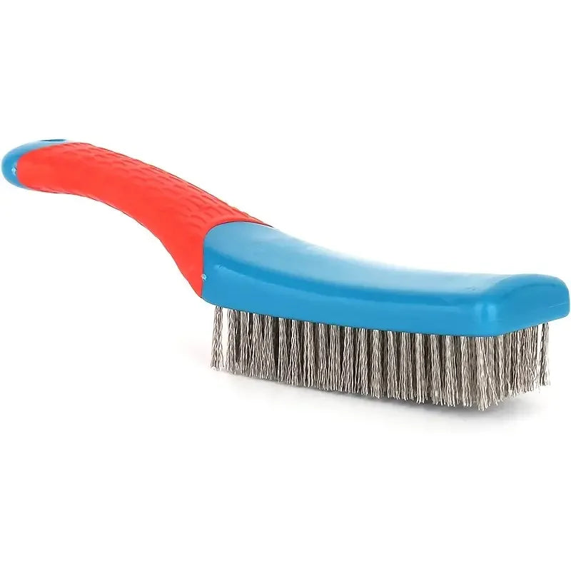 Wire Brush Duty Stainless Bristles With Plastic Handle Grip For Rust