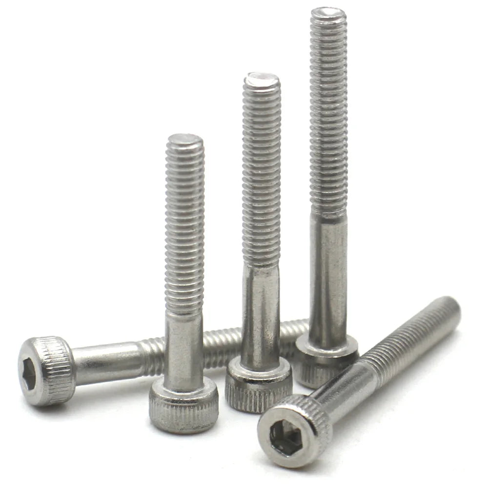 10-1pcs 304 Stainless Steel Socket Cylinder Head Cap Screws M3 M4 M5