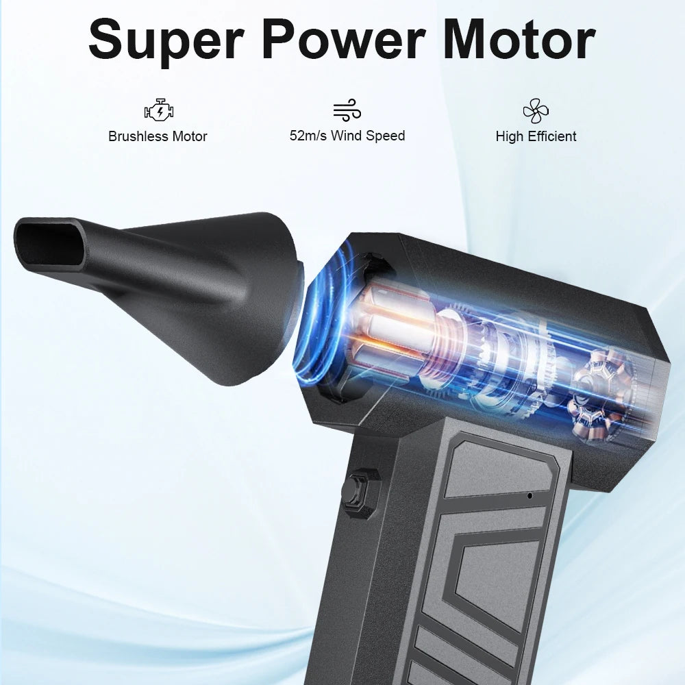130000RPM Turbo Electric Air Duster – Type-C Rechargeable 5 Nozzles