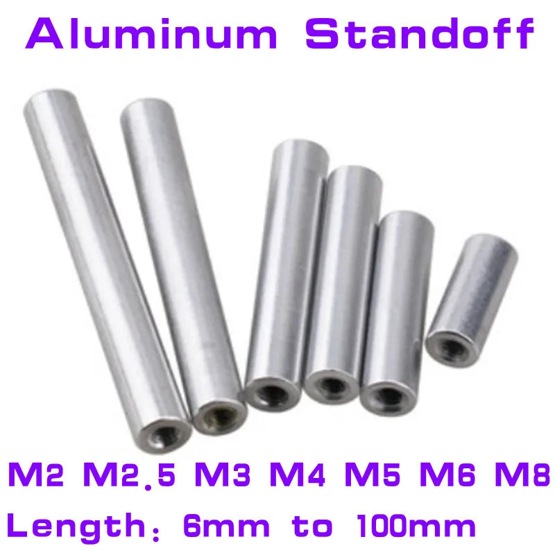 2pcs-10pcs/lot M2 M2.5 M3 M4 M5 M6 M8 M10*L Round aluminum standoff