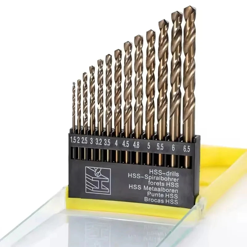 13pcs M35 Cobalt Round Straight Handle Metric Drill bit Set