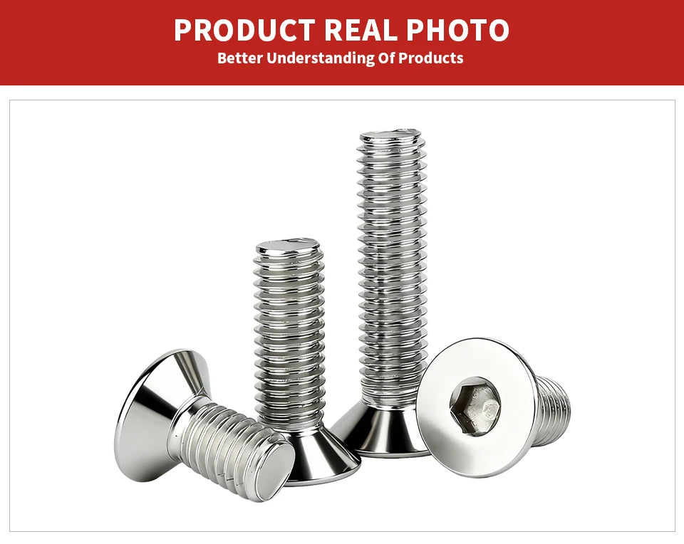 304 Stainless Steel Hexagon Socket Countersunk Head Screw DIN7991 M3