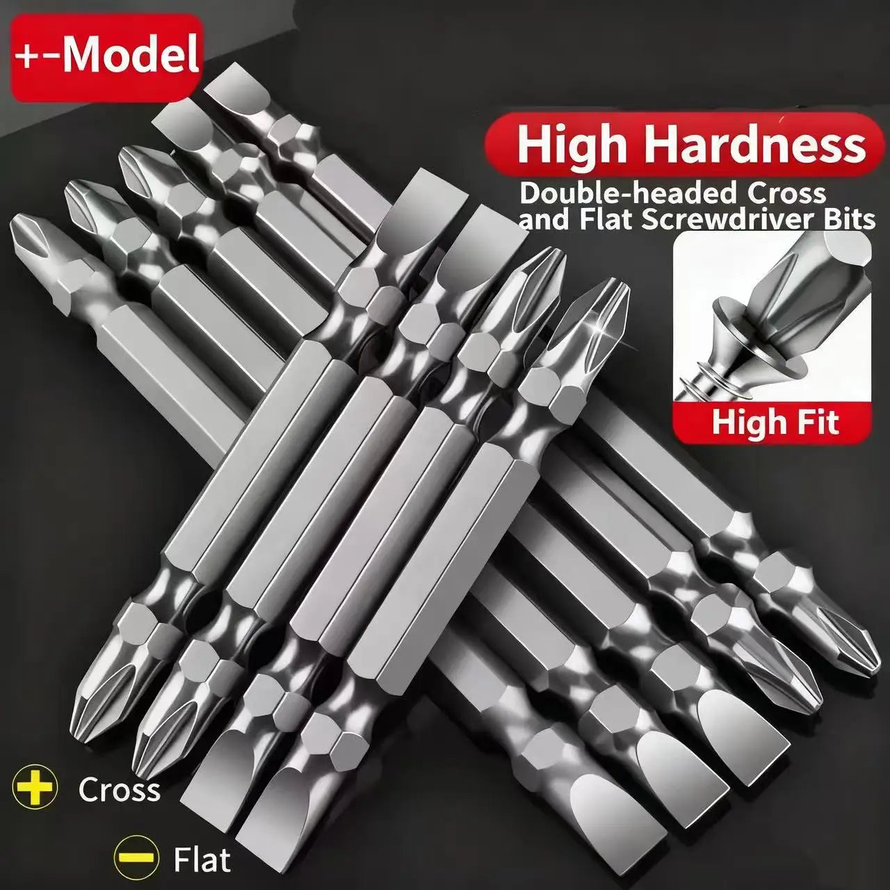 Dual-Ended Drill Bit: 2-in-1 Bit with Flathead