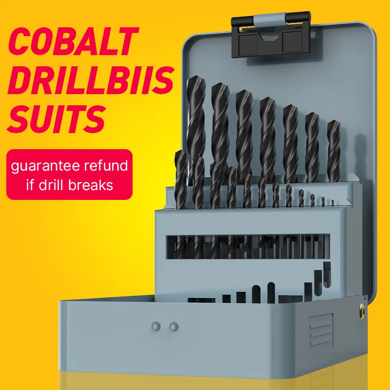 Cobalt Drill Bit Set M35 — Stainless Steel, Metal & Woo - View 1
