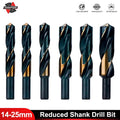 HSS Reduced Shank Twist Drill Bit — 14mm to 25mm Large Diameter for...