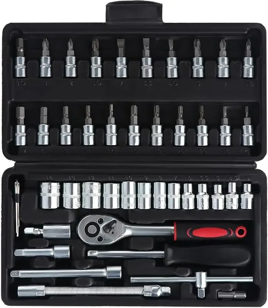 1Pc Krachtige 46pcs/set Carbon Steel Combination Set 1/4" Wrench