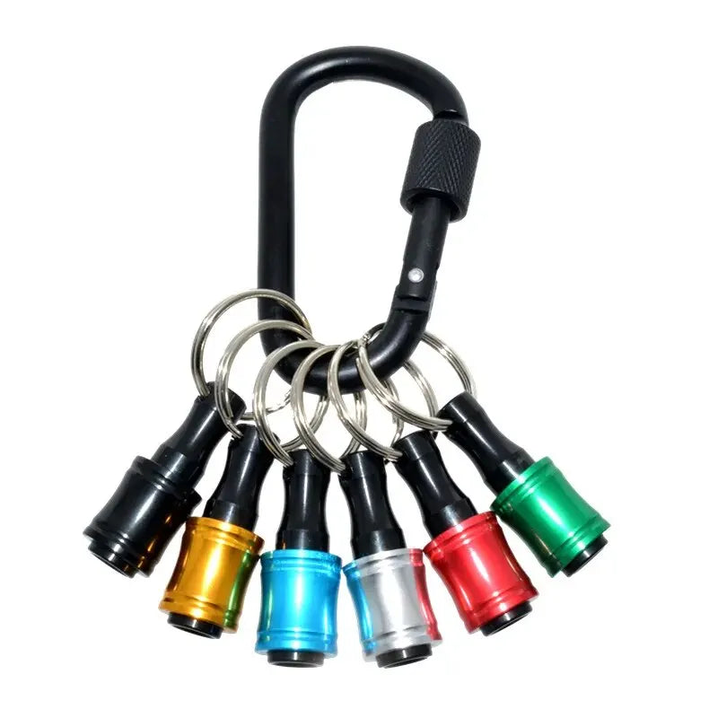 6 PCS 1/4 Inch Bit Holder Keychain, Hex Screwdriver Bits Holder