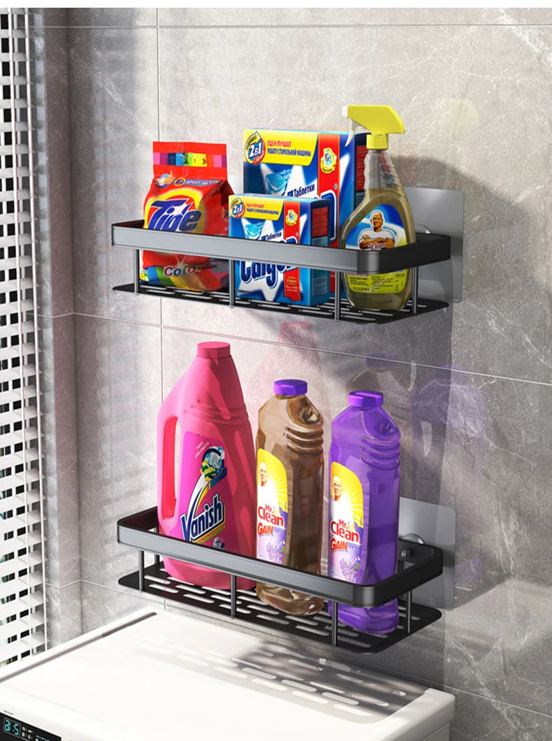Bathroom No-Nail Shelf Shower Corner Shelf Aluminum Shampoo Shelf