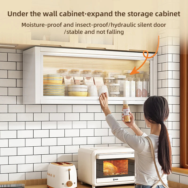Hydraulic Under-Cabinet Spice Rack – No-Drill Wall-Mounted Storage