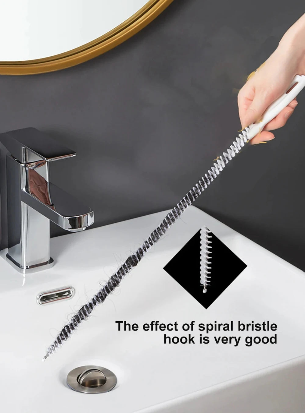 Pipe Dredging Brush Bathroom Hair Sewer Sink Cleaning Brush Drain