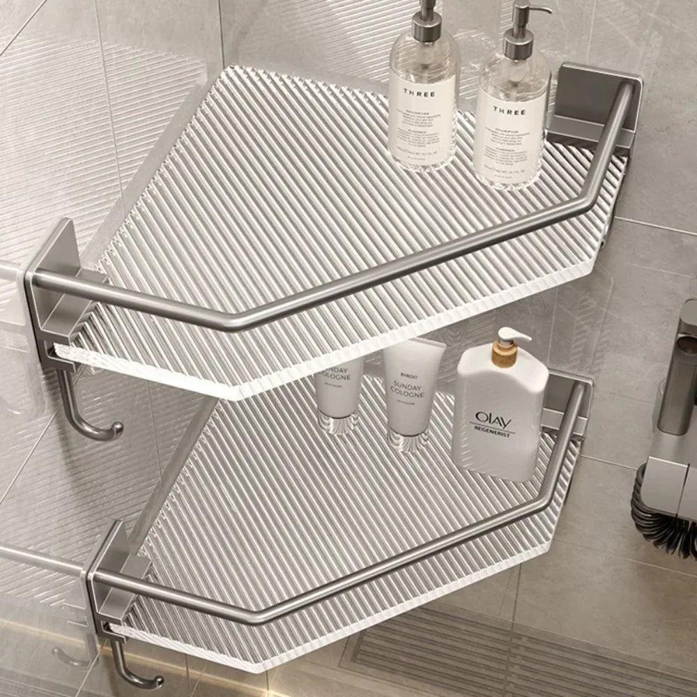 Wall Shelf No Drill Acrylic Triangle Bathroom Shelf Wall Mount Corner