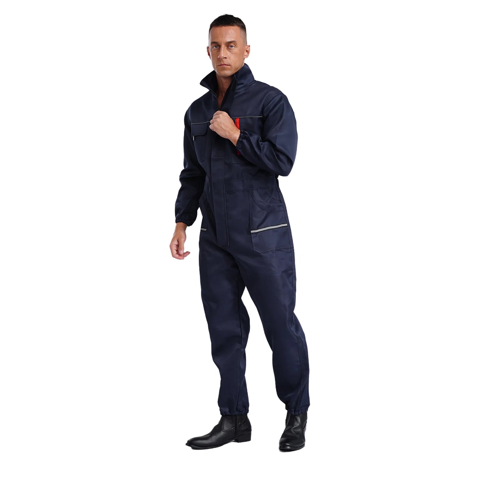 Men Women Resistant Work Coveralls Long Sleeve Multi-pockets Jumpsuit