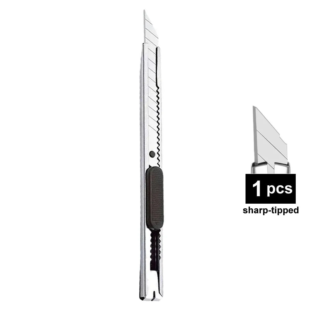 1/5/10Pcs Utility Knife Stainless Steel Paper Cut Box Cutter Tools