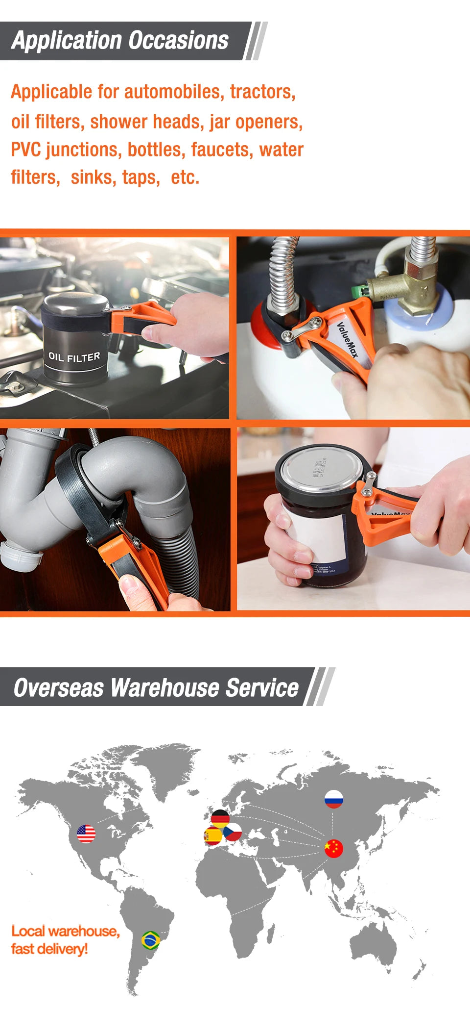ValueMax 4" or 6"Strap Wrench Universal Rubber Strap Wrench Oil