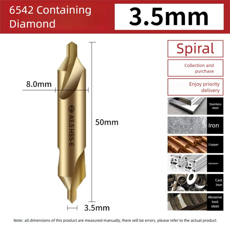 Cobalt Centre Drill Bit — Double-Ended A-Type for Stainless Steel P