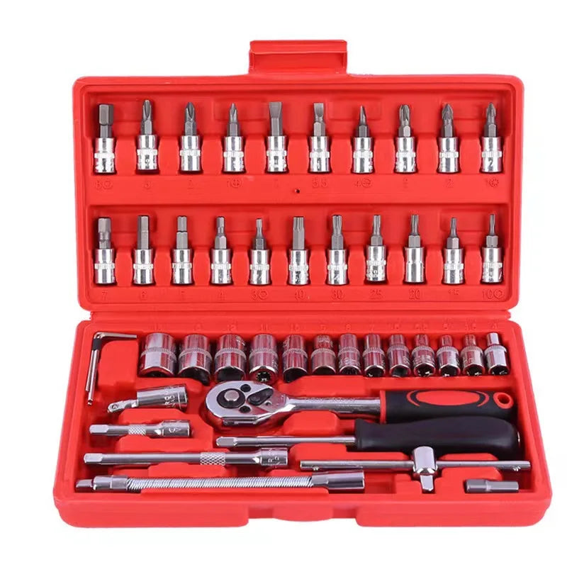 1Pc Krachtige 46pcs/set Carbon Steel Combination Set 1/4" Wrench