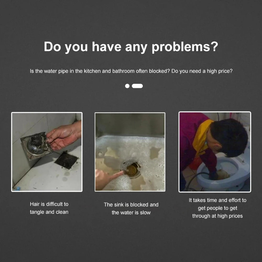 Pipe Dredging Brush Bathroom Hair Sewer Sink Cleaning Brush Drain