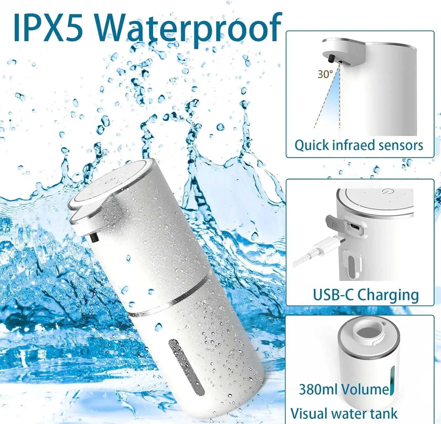 Automatic Liquid/Foma Soap Dispenser, Touchless Electric Dispenser