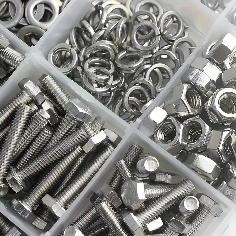 240pcs Stainless Steel Hex Bolt & Nut Set - Durable
