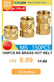 M2 M2.5 M3 M4 M5 M6 Brass Heat Set Insert Nut Hot Melt Knurled
