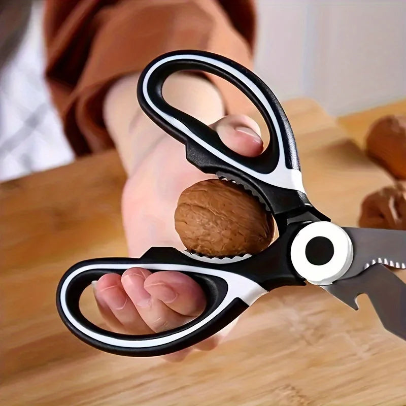 Heavy duty stainless steel kitchen scissors-multifunctional food