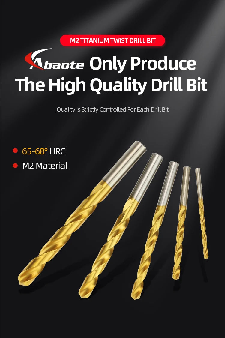 Titanium Twist Drill HSS High Speed Steel Drill Bits 10Pcs Power