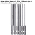 Hex Allen Wrench Bit Set Metric Imperial SAE Screwdriver Electric