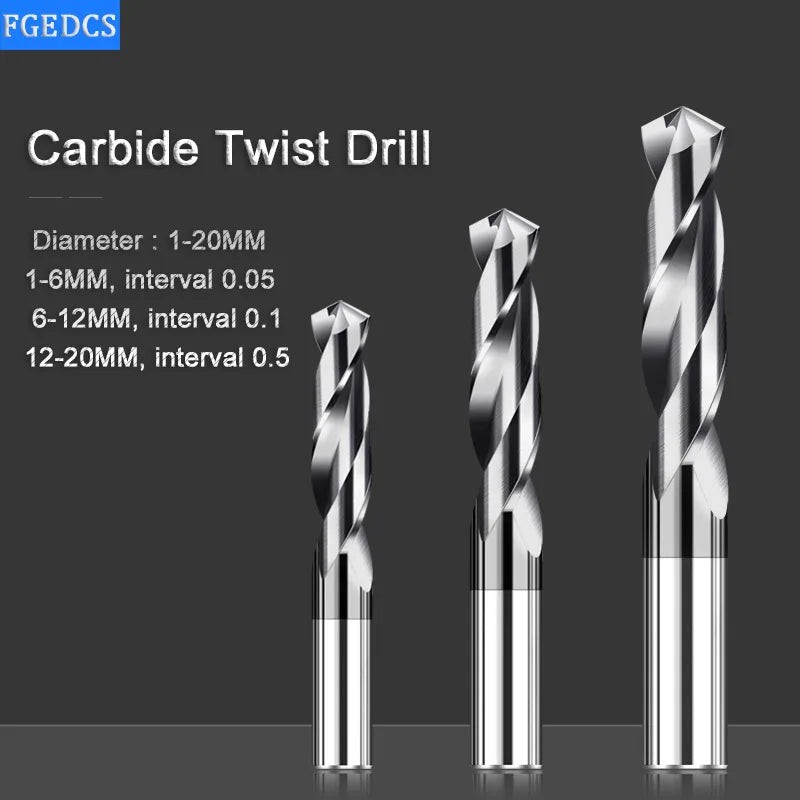 Solid Tungsten Carbide Twist Drill Bit — 1mm to 20mm for Stainless ...