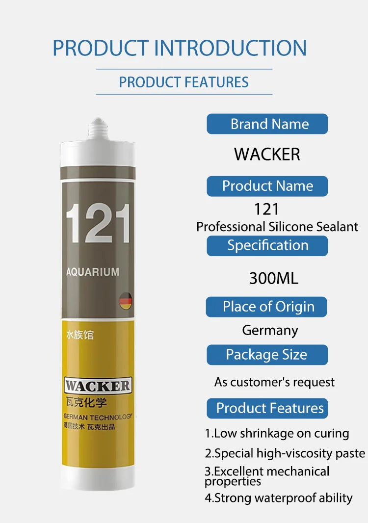 Wacker 121 Professional Aquarium Silicone Sealant High Curing Acetic