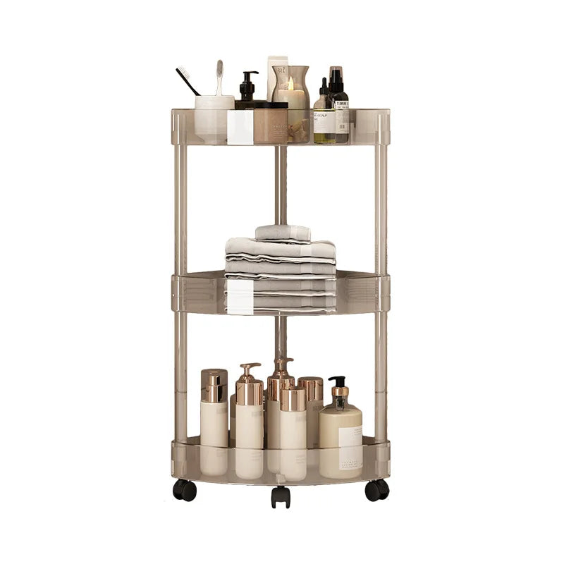 Household Corner Rack With Wheels Stainless Steel Multi-Layer Storage