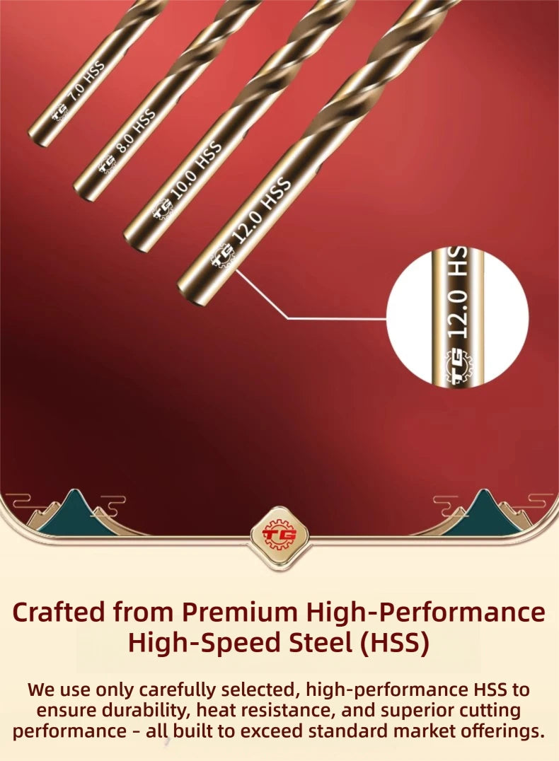 TG HSS6542 Precision Ground High Hardness Twist Drill Bits for