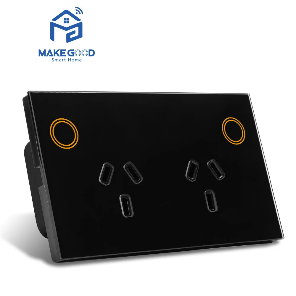 WIFI MakeGood AU Standard Wifi 2.4G 2400W Tempered Glass Panel Tuya