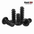 10/50Pcs M1 M1.2 M1.4 M1.7 M2 M2.3 M2.6 M3 M4 M5 Black 304 Stainless