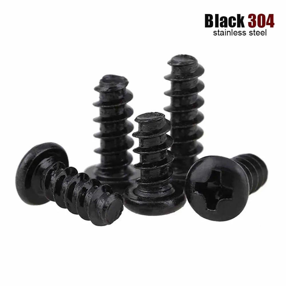 10/50Pcs M1 M1.2 M1.4 M1.7 M2 M2.3 M2.6 M3 M4 M5 Black 304 Stainless