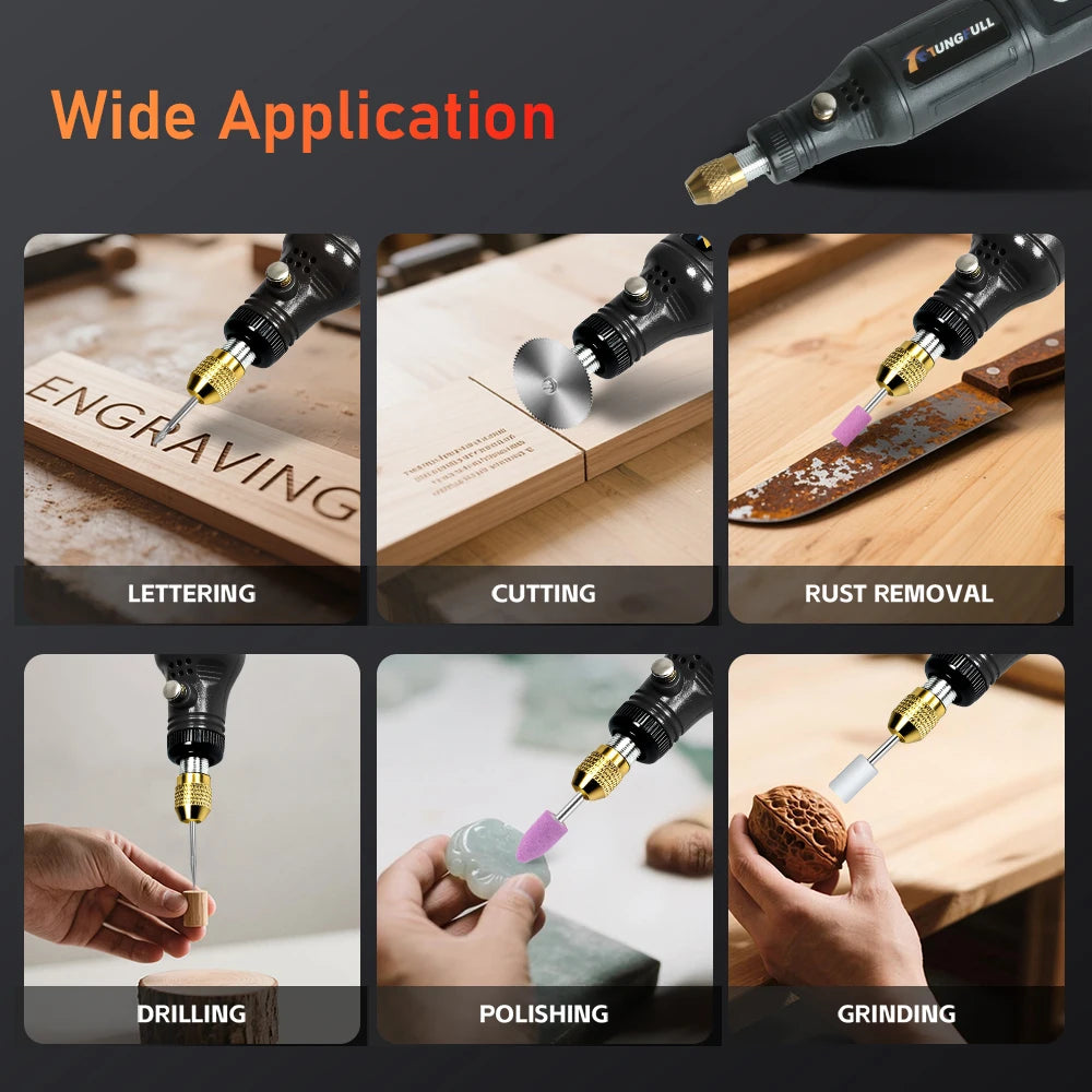 Mini Electric Drill USB Wireless Mini Handheld Drill Rotary Tool